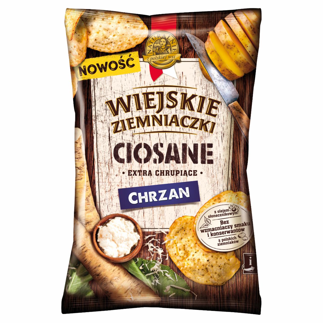 Zdjęcia - Wiejskie Ziemniaczki Ciosane Chipsy ziemniaczane o smaku chrzanowym 110 g