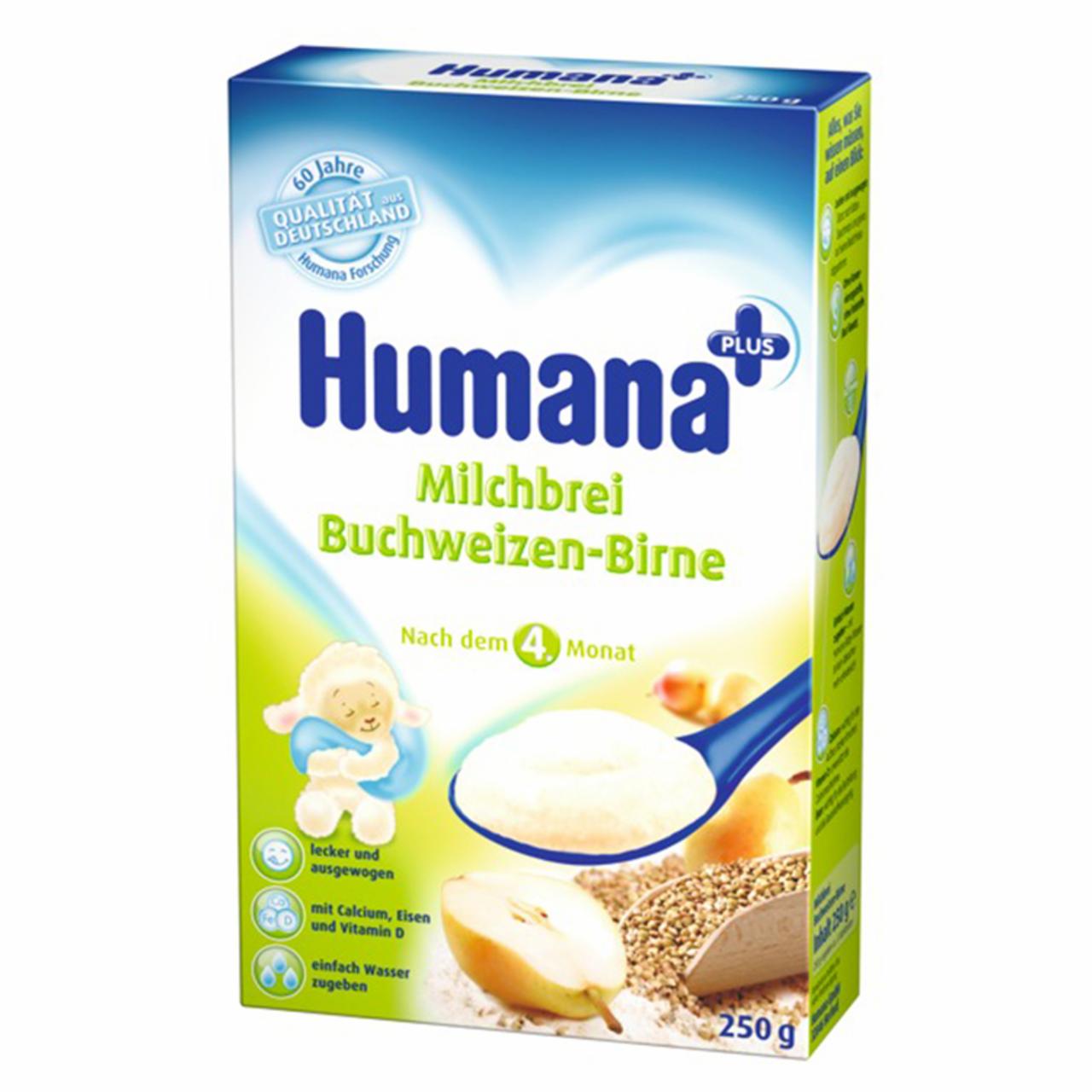 Zdjęcia - Humana Kaszka mleczno-gryczana z gruszką po 4. miesiącu 250 g
