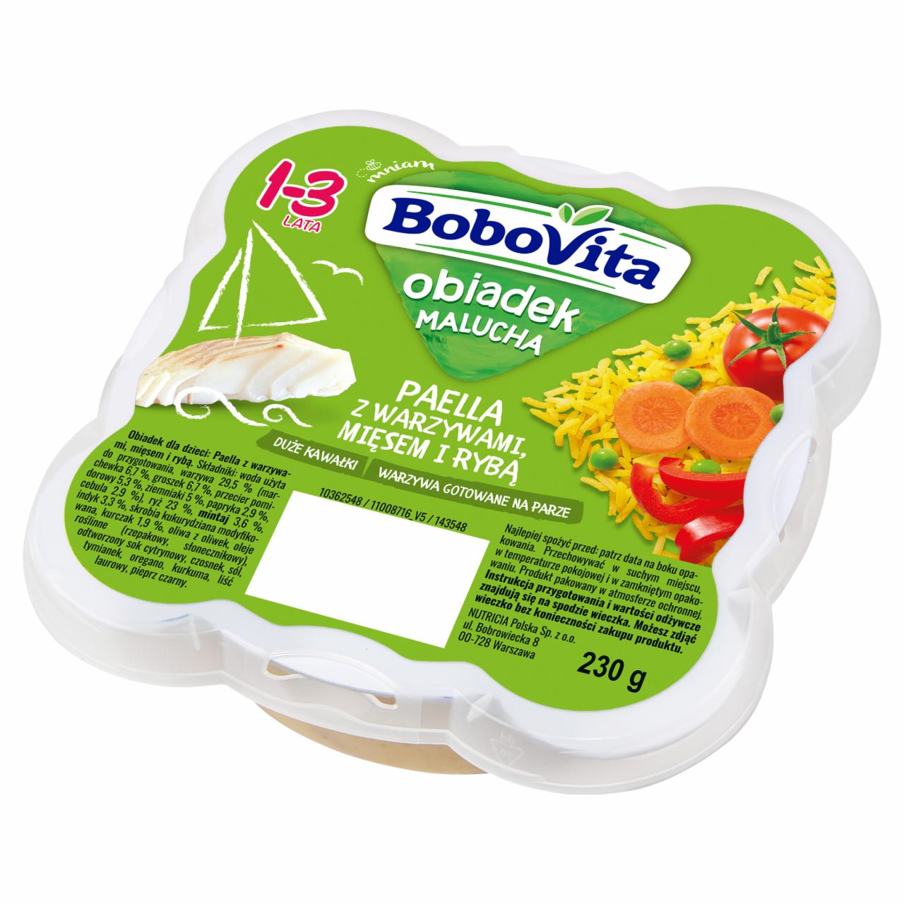 Zdjęcia - BoboVita Obiadek Malucha Paella z warzywami mięsem i rybą 1-3 lata 230 g