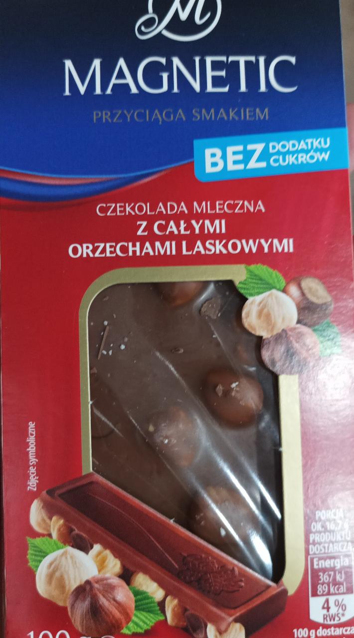 Zdjęcia - Magnetic czekolada mleczna z całymi orzechami laskowymi bez dodatku cukrów