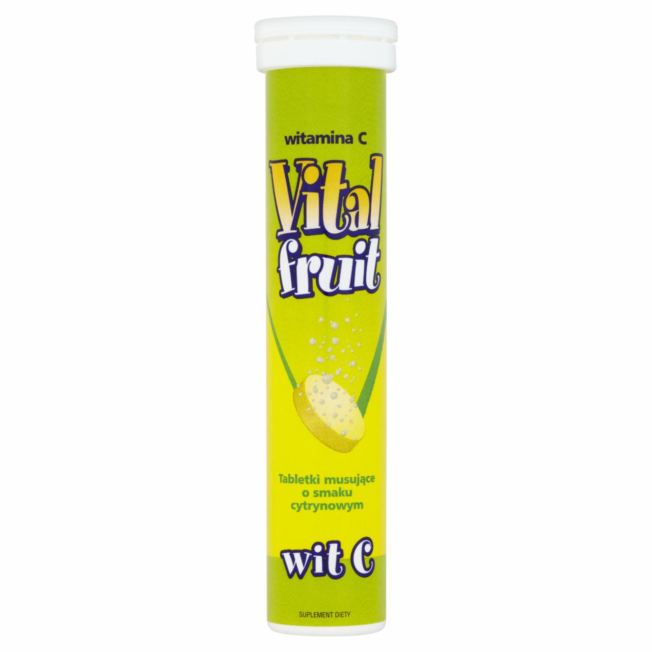 Zdjęcia - Vital Fruit Witamina C Tabletki musujące o smaku cytrynowym 80 g (20 tabletek)