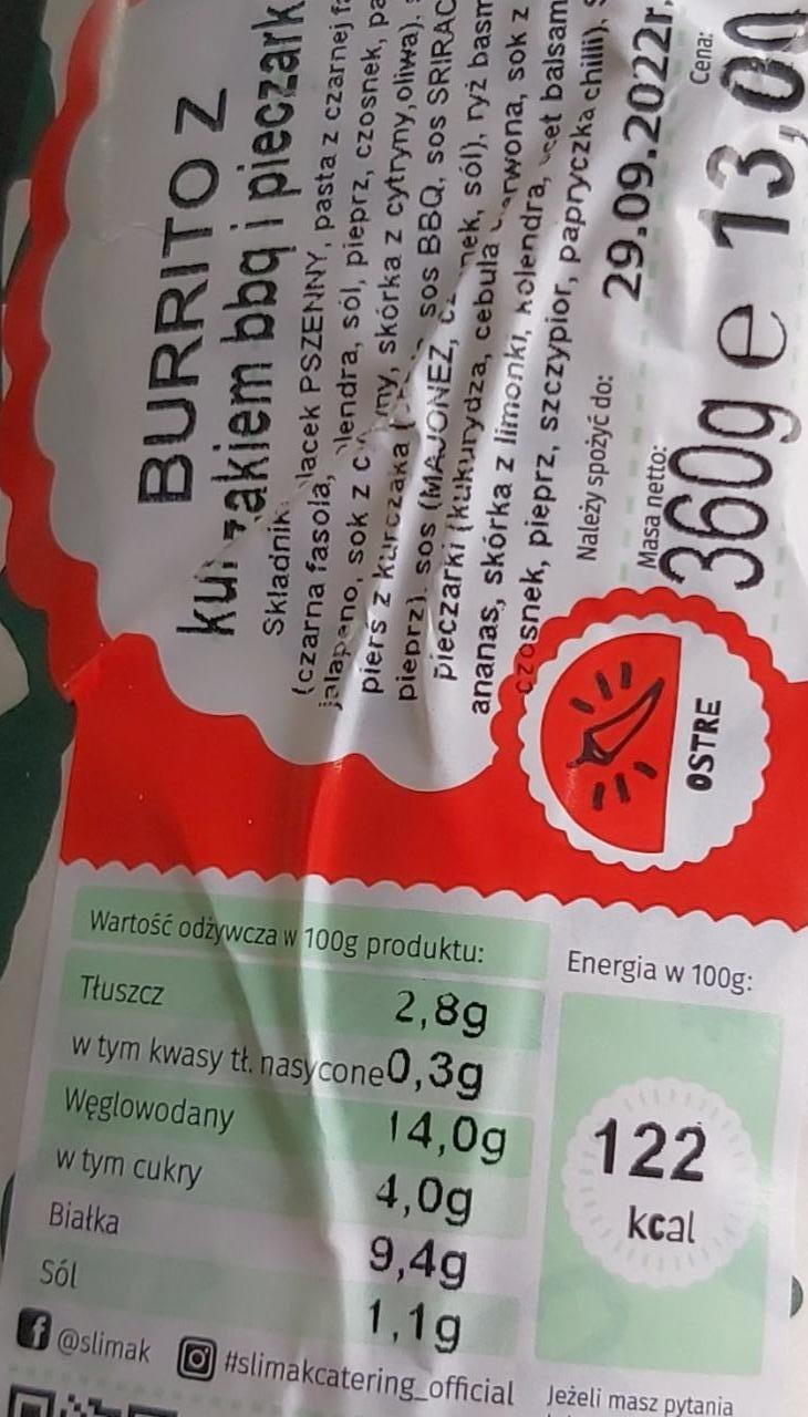 Zdjęcia - Burrito z kurczakiem bbq i pieczarką Ślimak