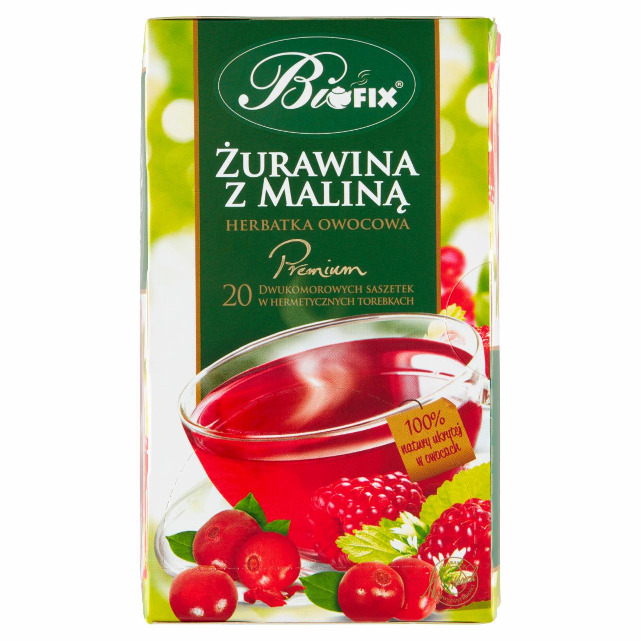 Zdjęcia - Bifix Premium Herbatka owocowa żurawina z maliną 40 g (20 x 2 g)