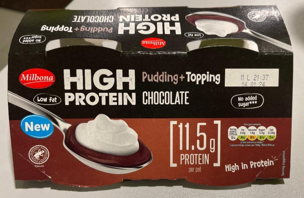 Zdjęcia - High Protein Pudding+Topping Chocolate Milbona
