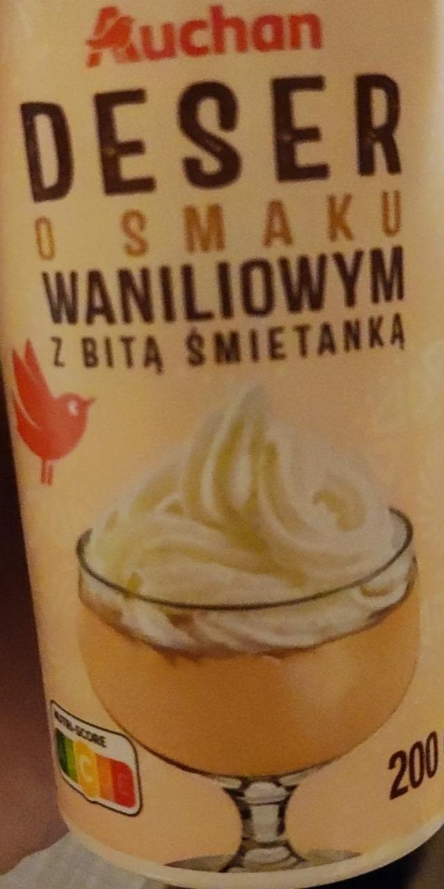 Zdjęcia - Deser o smaku waniliowym z bitą śmietanką Auchan