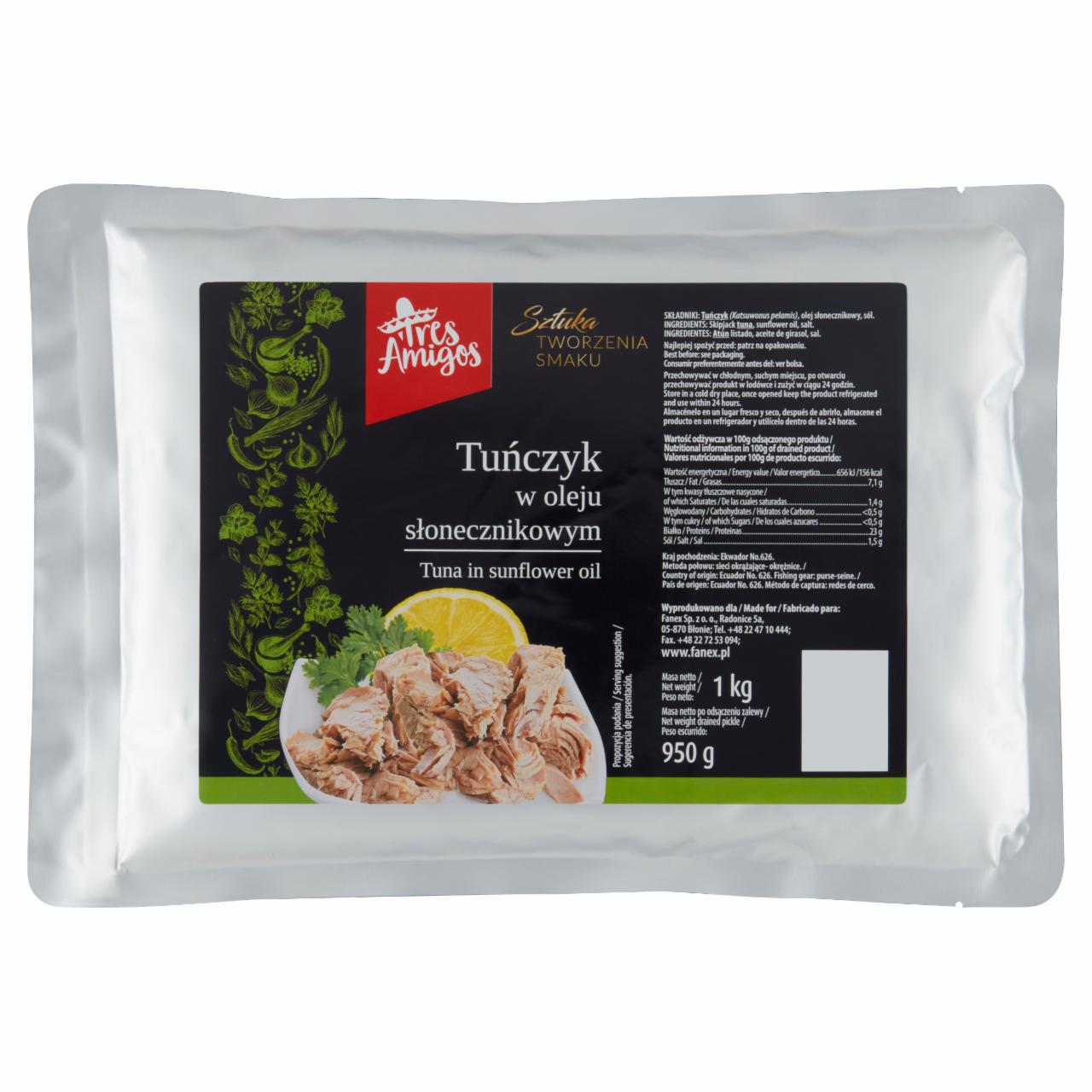 Zdjęcia - Tres Amigos Tuńczyk w oleju słonecznikowym 1 kg