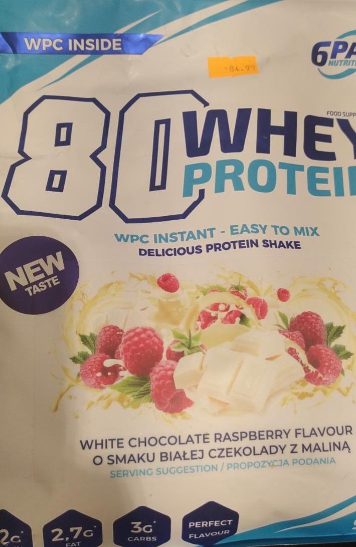 Zdjęcia - 80WHEY PROTEIN biała czekolada z maliną 6PAK Nutrition