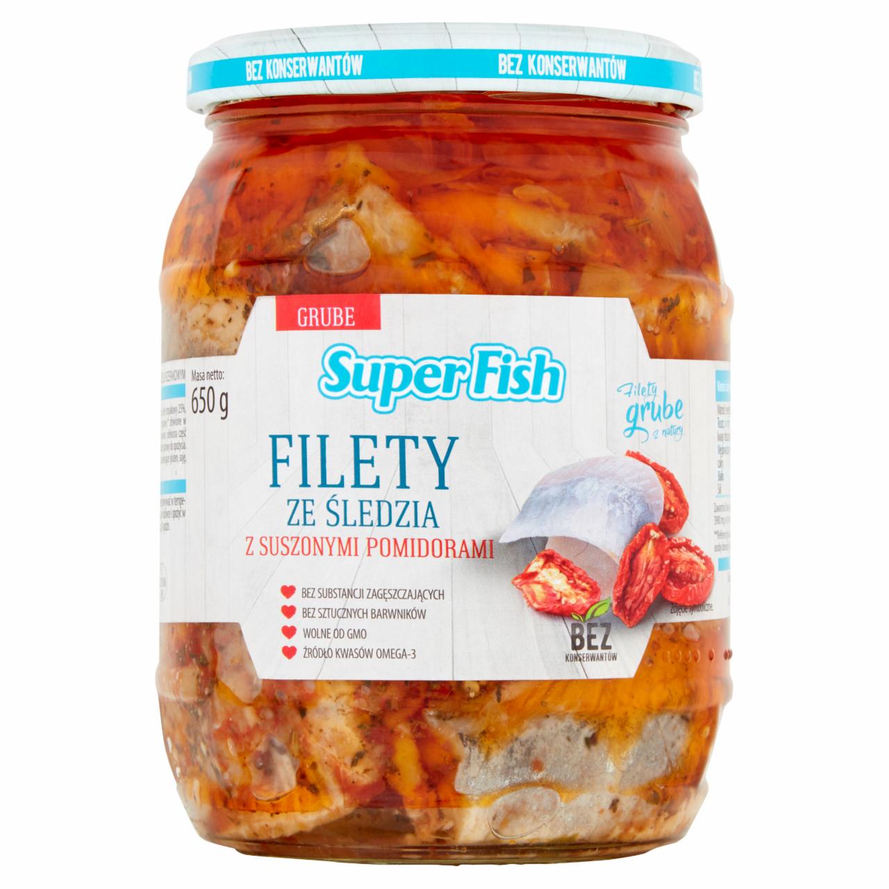 Zdjęcia - SuperFish Filety ze śledzia z suszonymi pomidorami 650 g