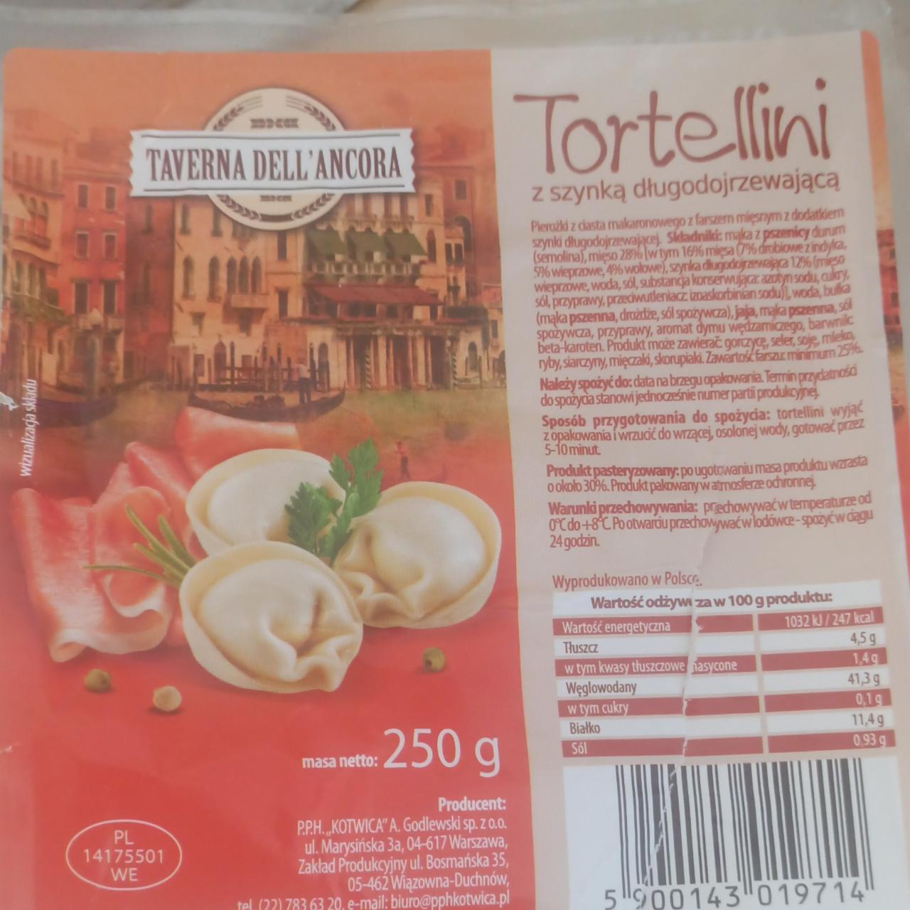 Zdjęcia - tortellini z szynką długodojrzewającą Taverna dell'ancora