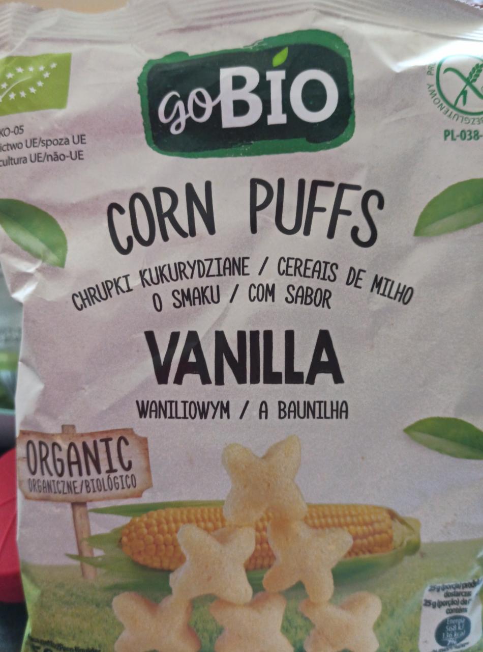 Zdjęcia - goBio corn puffs Vanilla chrupki kukurydziane o smaku waniliowym
