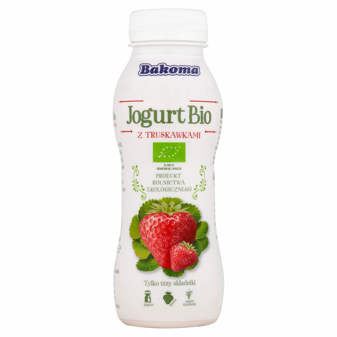 Zdjęcia - Bakoma Jogurt Bio z truskawkami 230 g
