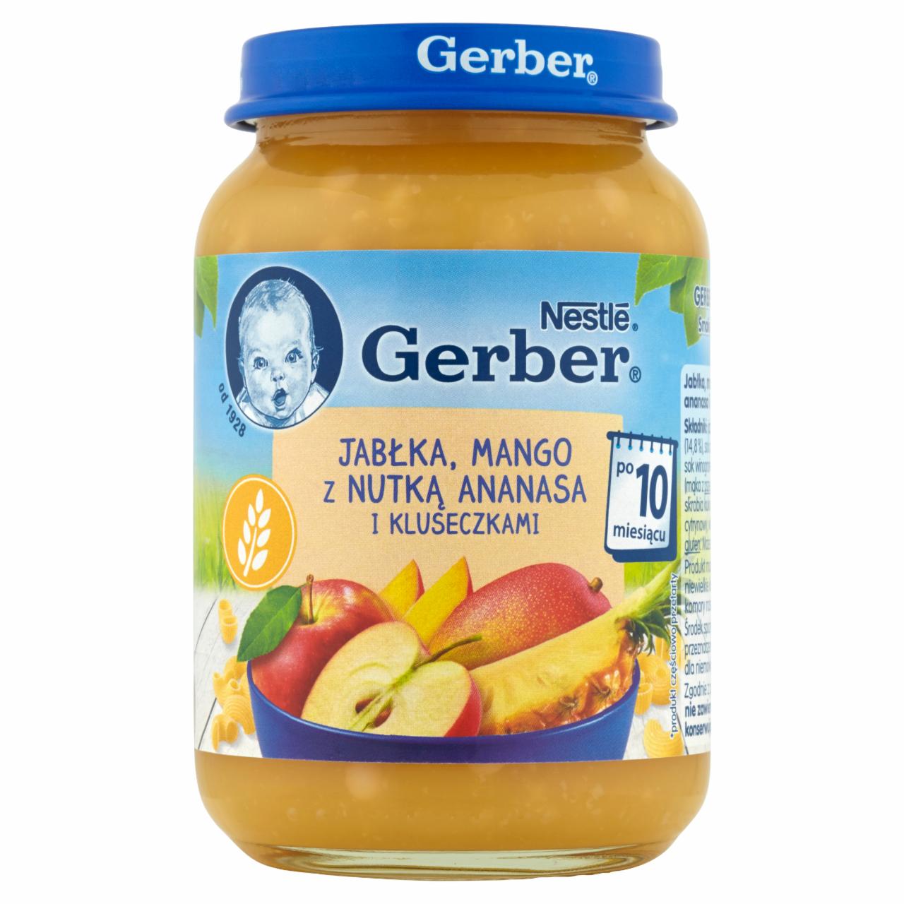 Zdjęcia - Gerber Jabłka mango z nutką ananasa i kluseczkami dla niemowląt po 10. miesiącu 190 g