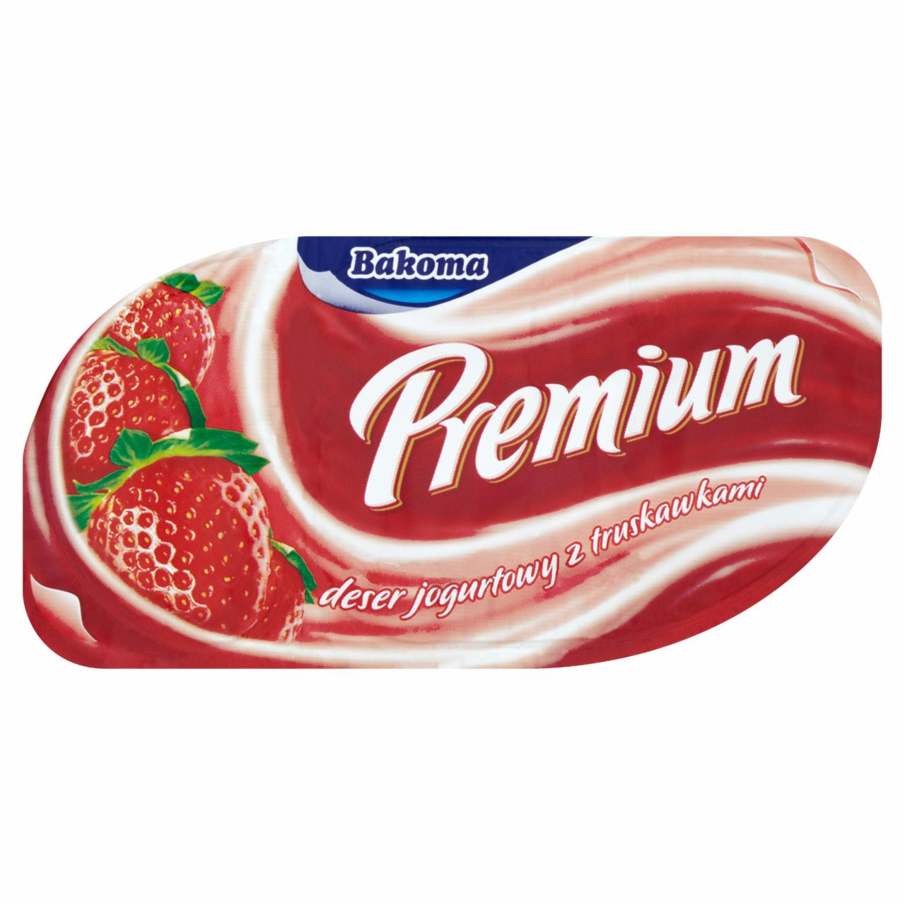 Zdjęcia - Bakoma Premium Deser jogurtowy z truskawkami 125 g
