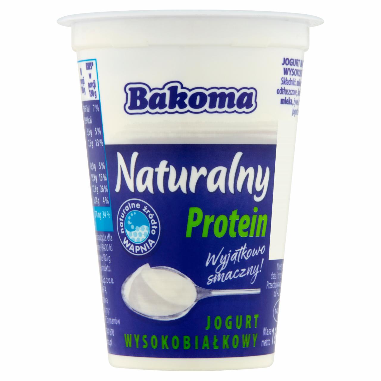 Zdjęcia - Bakoma Jogurt wysokobiałkowy naturalny 180 g