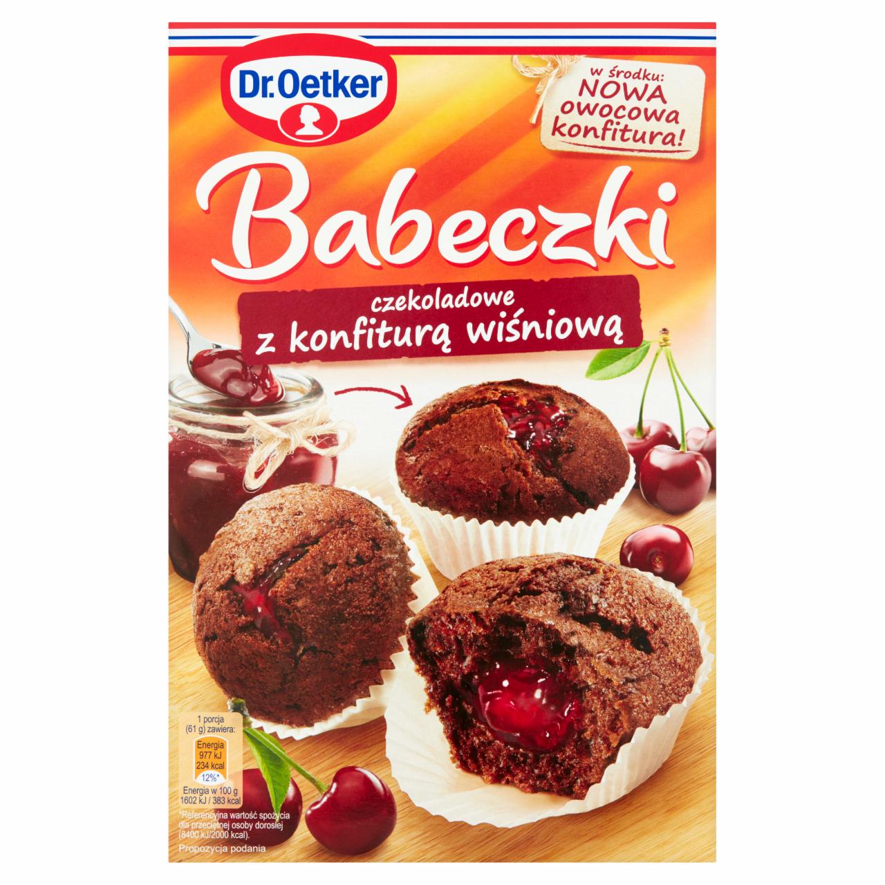 Zdjęcia - Dr. Oetker Babeczki czekoladowe z konfiturą wiśniową 442 g