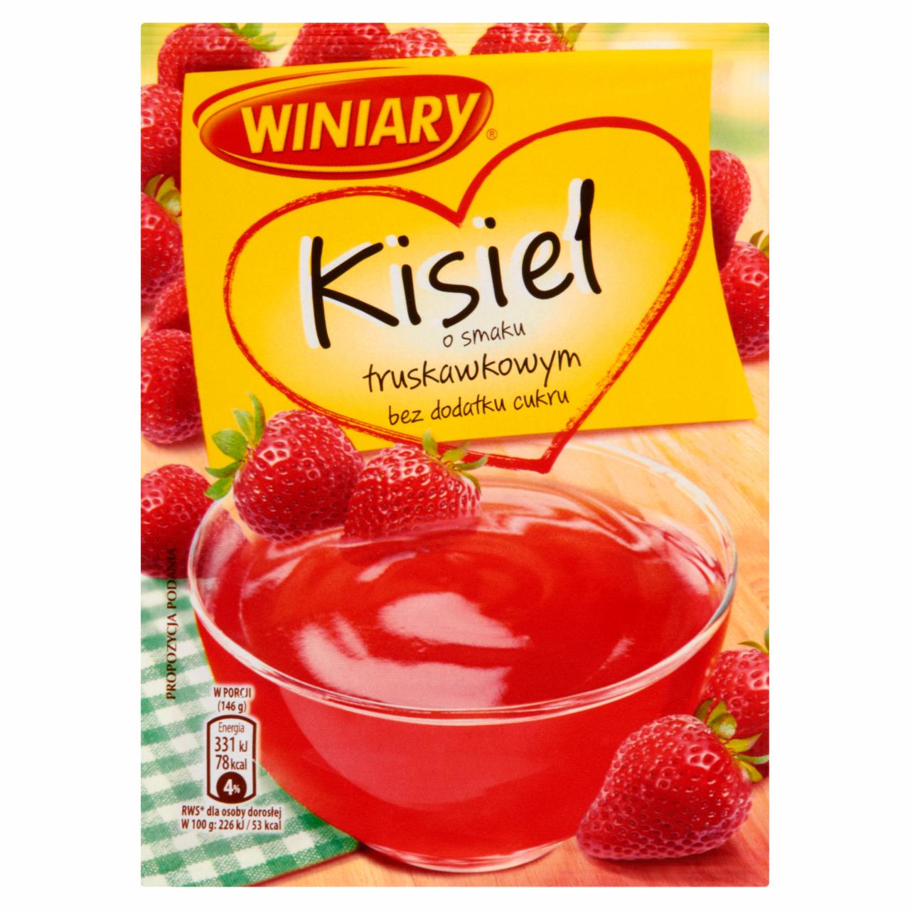 Zdjęcia - Winiary Kisiel o smaku truskawkowym bez dodatku cukru 36 g