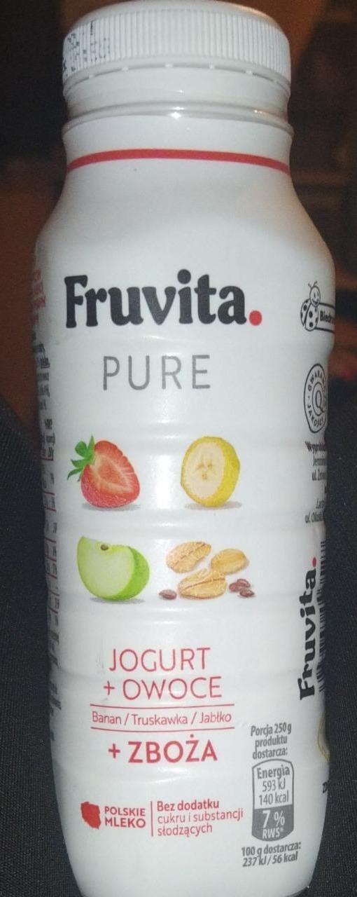 Zdjęcia - Pure jogurt+owoce Banan Truskawka Jabłko FruVita