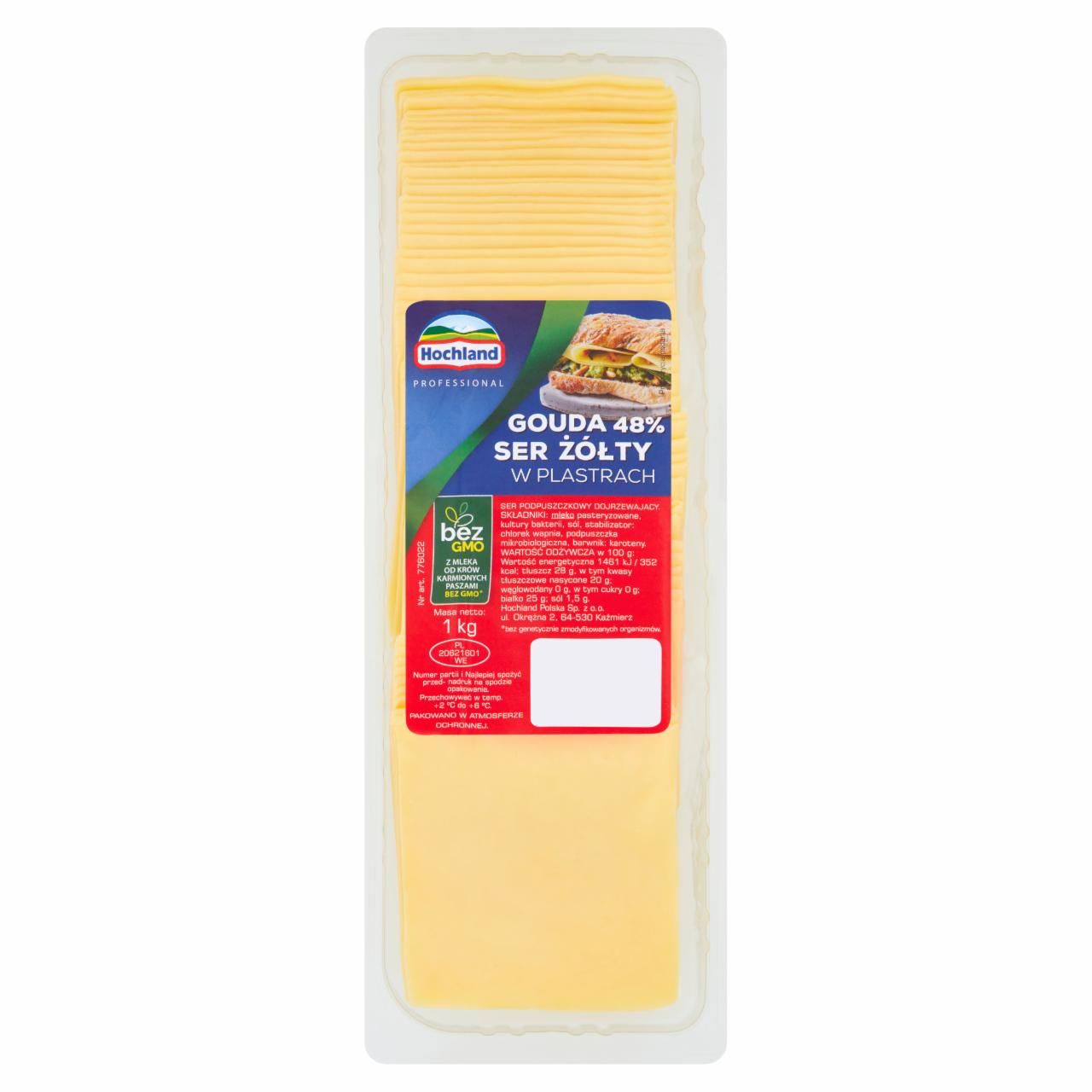 Zdjęcia - Hochland Professional Ser żółty Gouda 48% w plastrach 1 kg