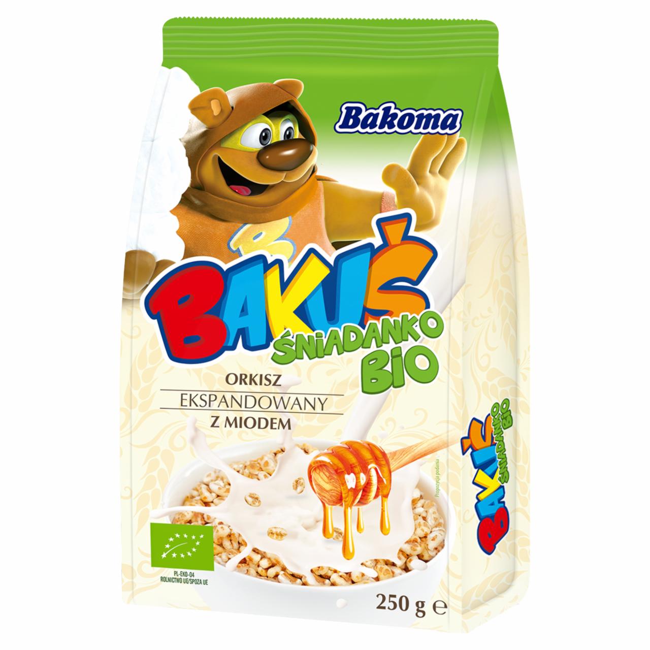 Zdjęcia - Bakoma Bakuś Śniadanko BIO orkisz ekspandowany z miodem 250 g