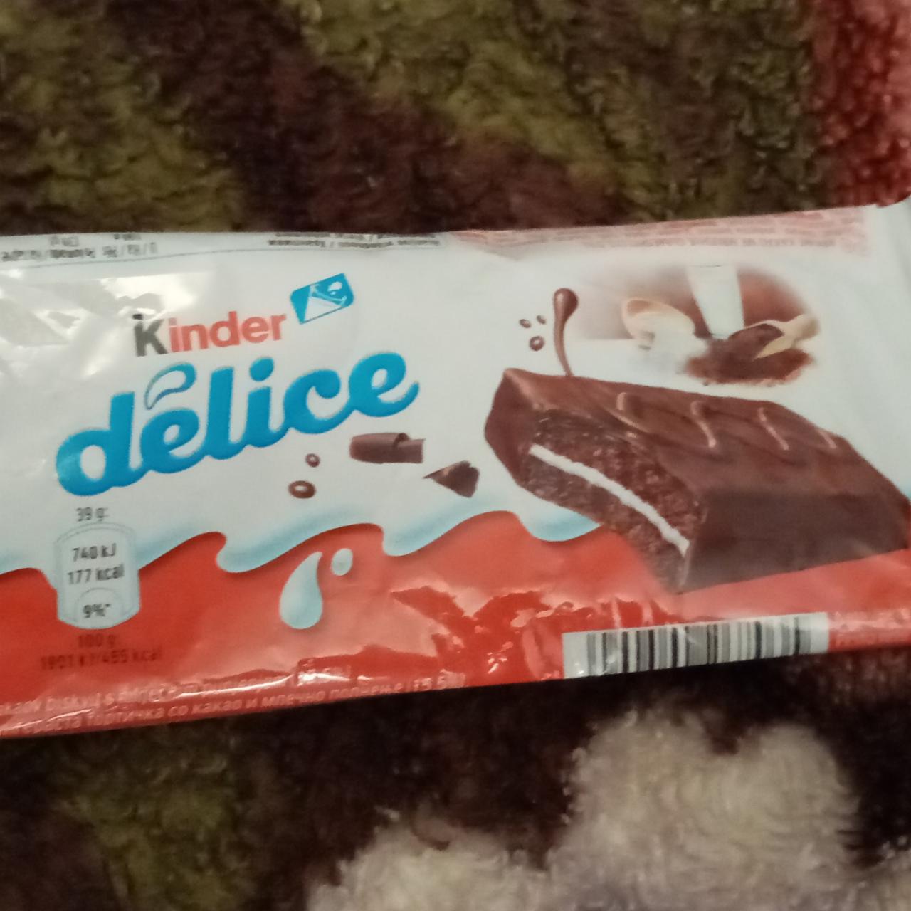 Zdjęcia - Kinder Délice Kakaowy biszkopt z mlecznym nadzieniem 39 g