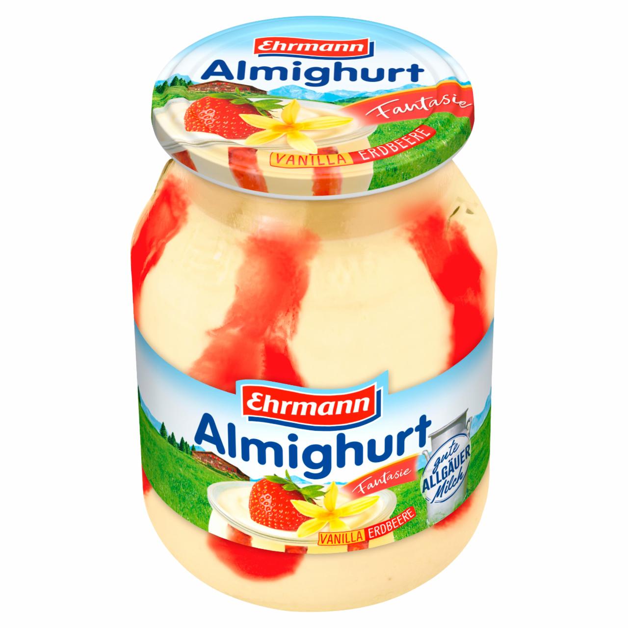 Zdjęcia - Ehrmann Jogurt o smaku waniliowym z wsadem o smaku truskawkowym 500 g