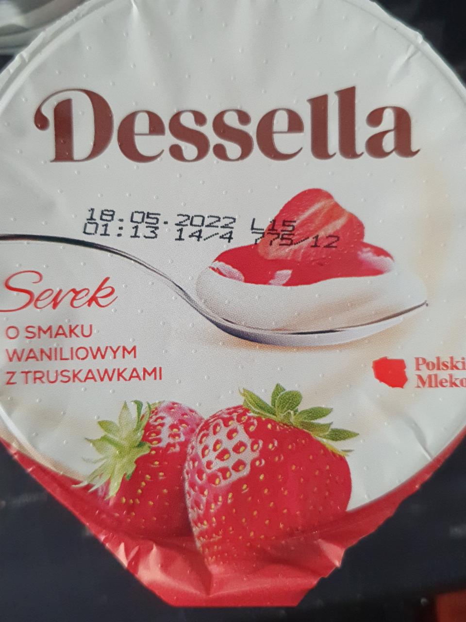 Zdjęcia - Serek o smaku waniliowym z truskawkami Dessella