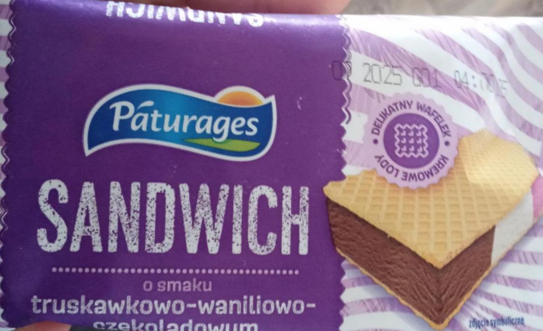 Zdjęcia - Sandwich o smaku truskawkowo waniliowo czekoladowym Páturages