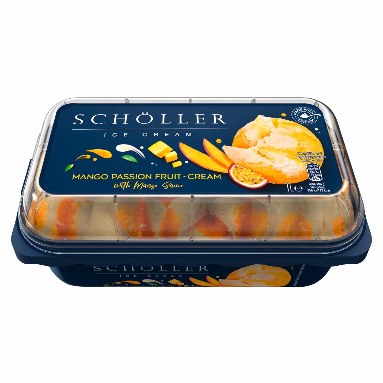 Zdjęcia - Schöller Lody śmietankowe i sorbet mango-marakuja z sosem mango 1 l