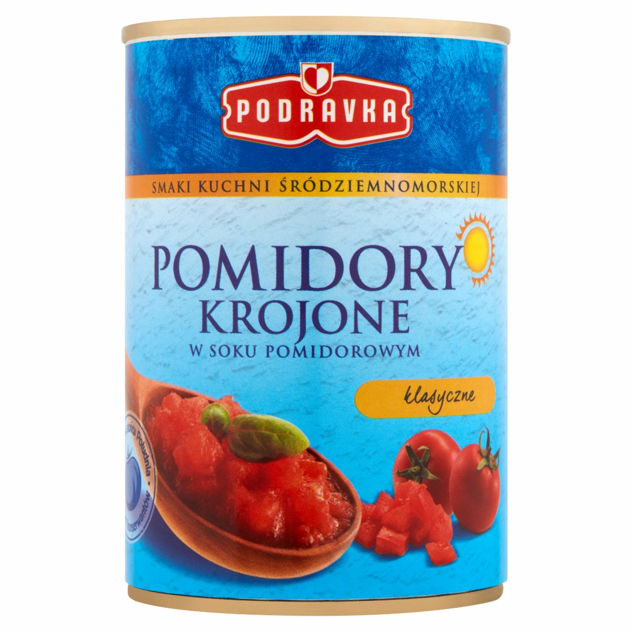 Zdjęcia - Podravka Smaki kuchni śródziemnomorskiej Pomidory krojone w soku pomidorowym klasyczne 400 g