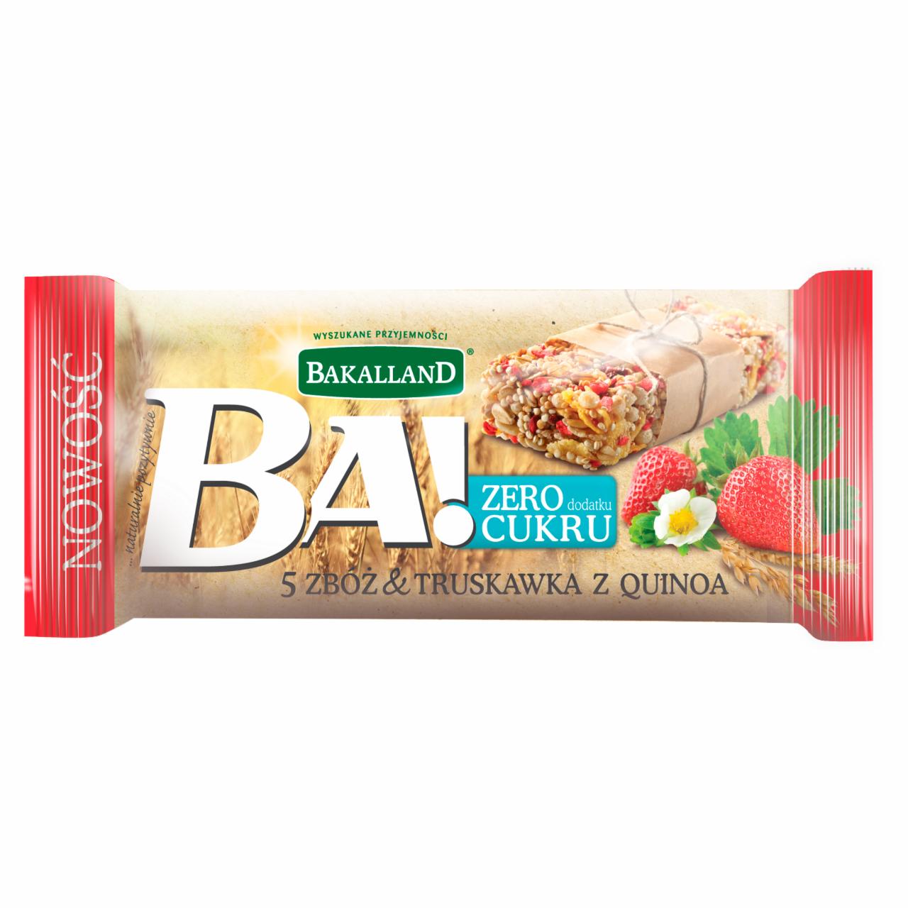 Zdjęcia - Bakalland Ba! 5 zbóż & truskawka z quinoa Baton zbożowy 30 g