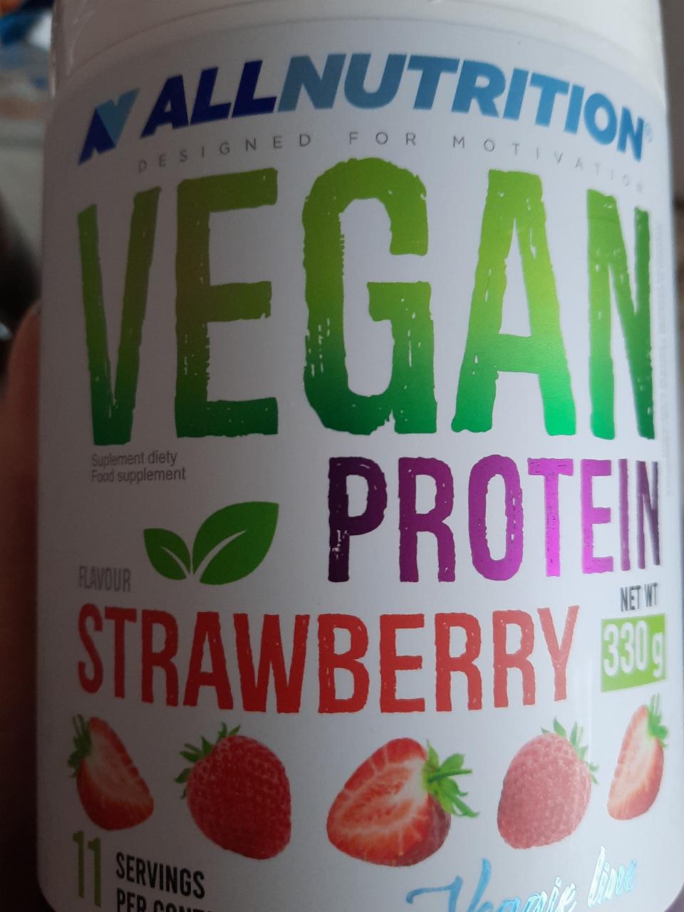 Zdjęcia - Vegan protein strawberry allnutrition