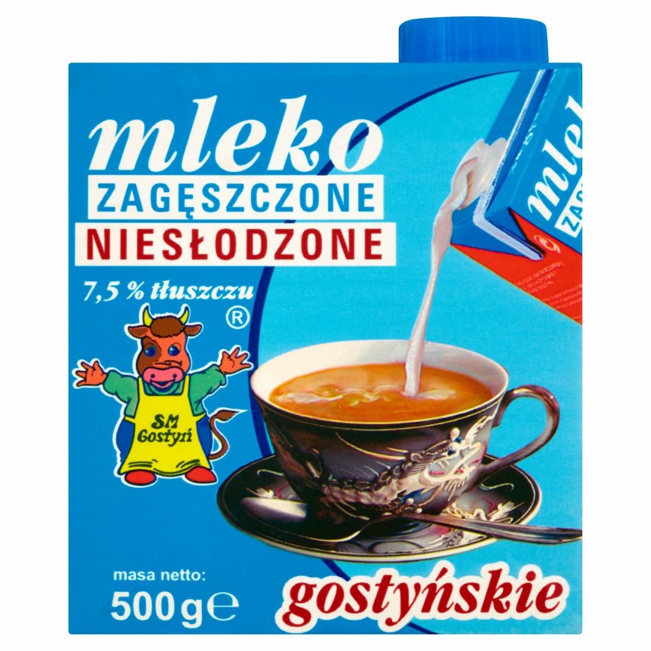 Zdjęcia - SM Gostyń Mleko gostyńskie zagęszczone niesłodzone 7,5 % tłuszczu 500 g