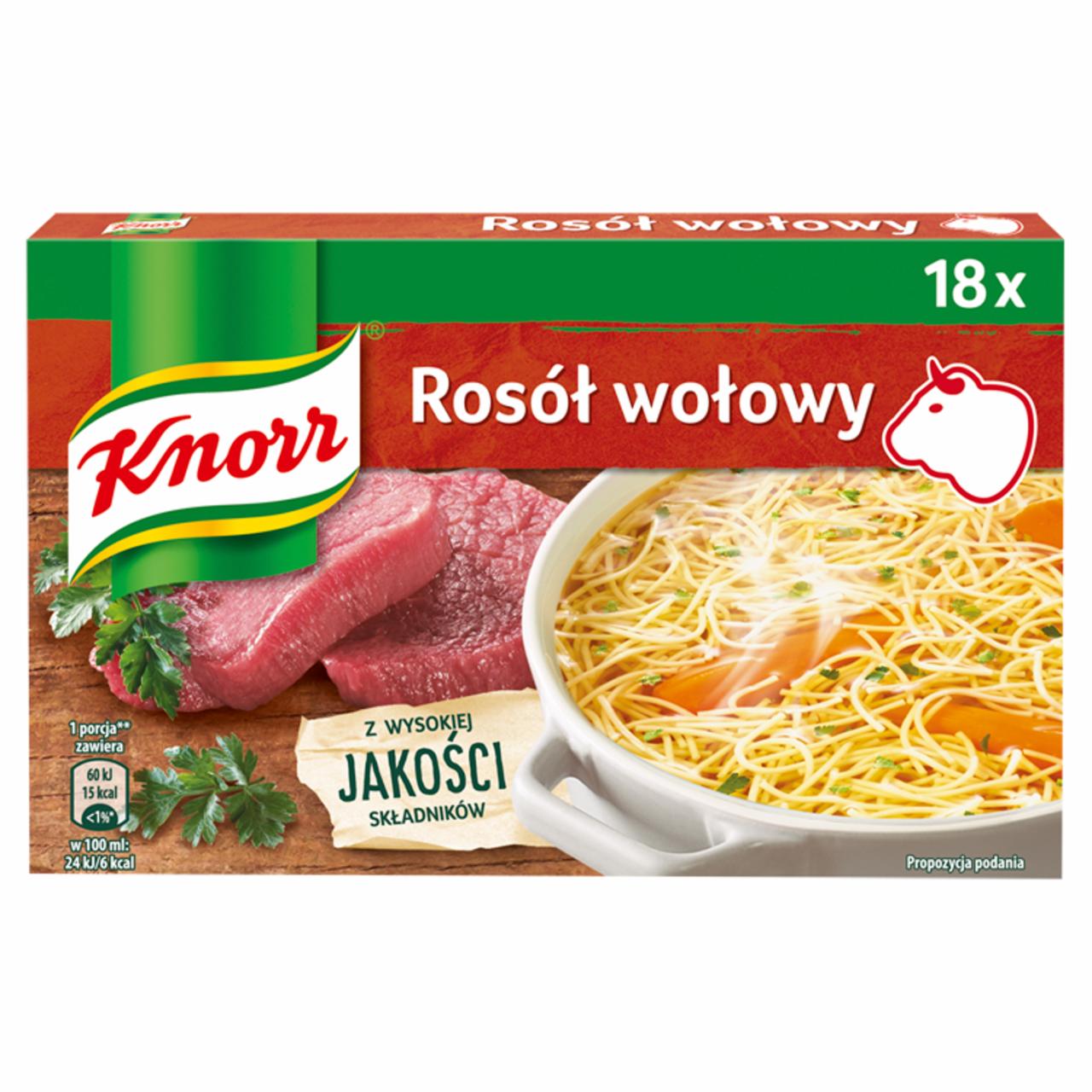 Zdjęcia - Knorr Rosół wołowy 180 g (18 x 10 g)