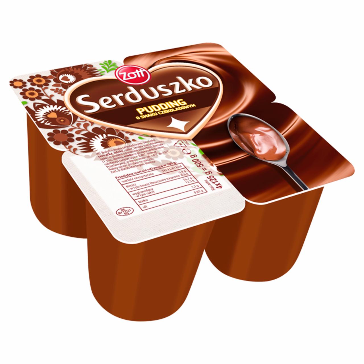 Zdjęcia - Zott Serduszko Pudding czekolada 500 g (4 x 125 g)