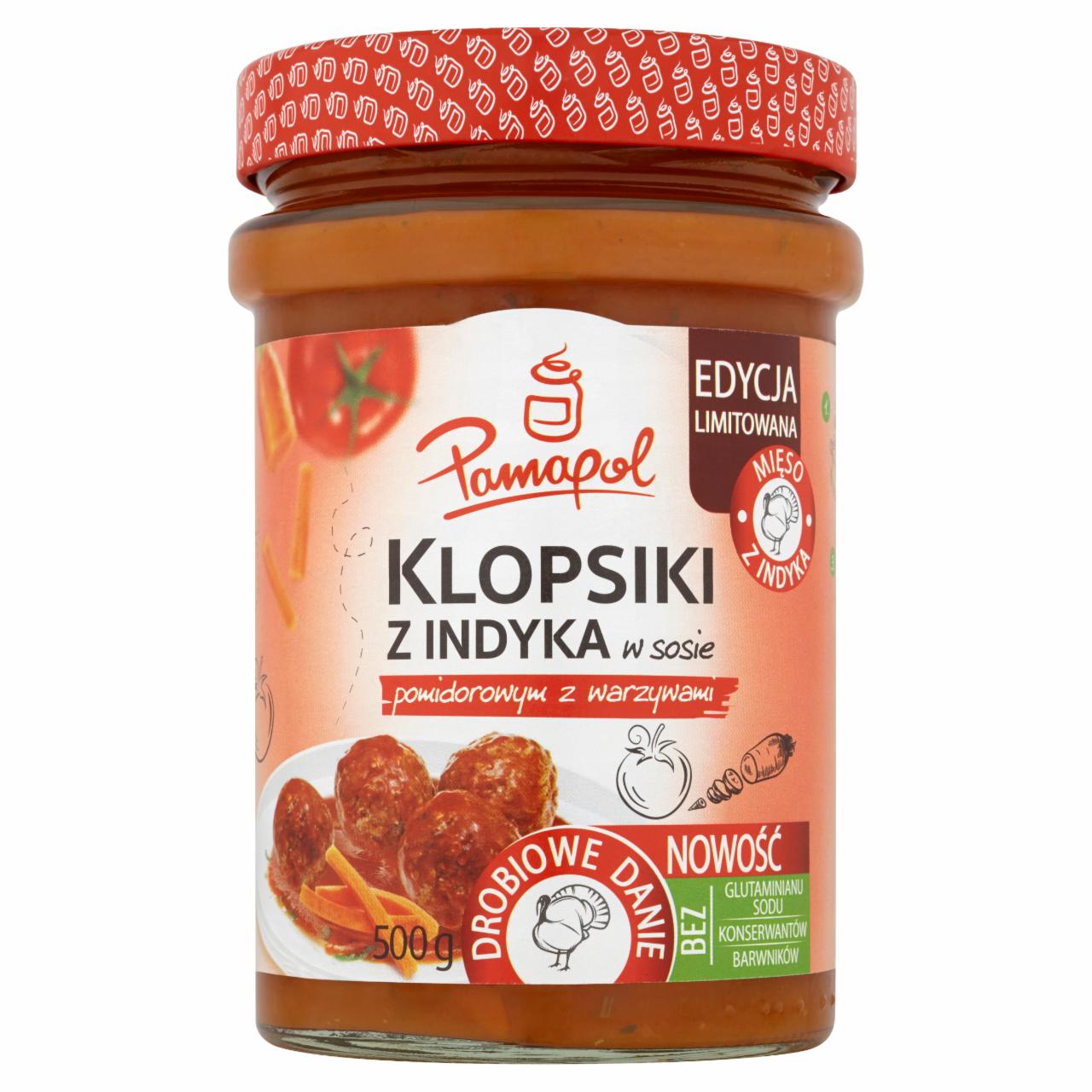 Zdjęcia - Pamapol Klopsiki z indyka w sosie pomidorowym z warzywami 500 g