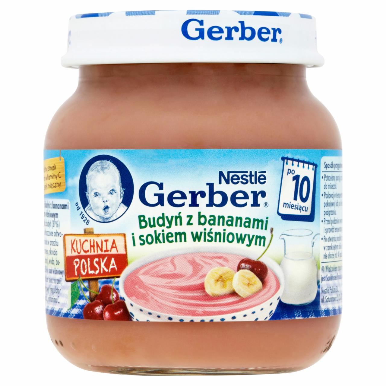 Zdjęcia - Gerber Kuchnia Polska Budyń z bananami i sokiem wiśniowym po 10 miesiącu 125 g