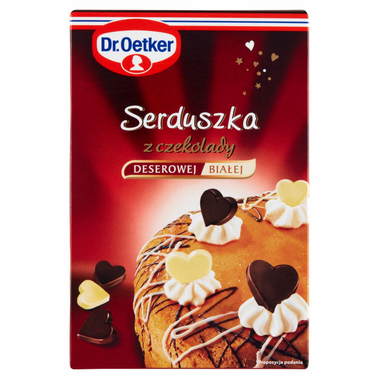 Zdjęcia - Dr. Oetker Serduszka z czekolady deserowej i białej 45 g (72 sztuki)
