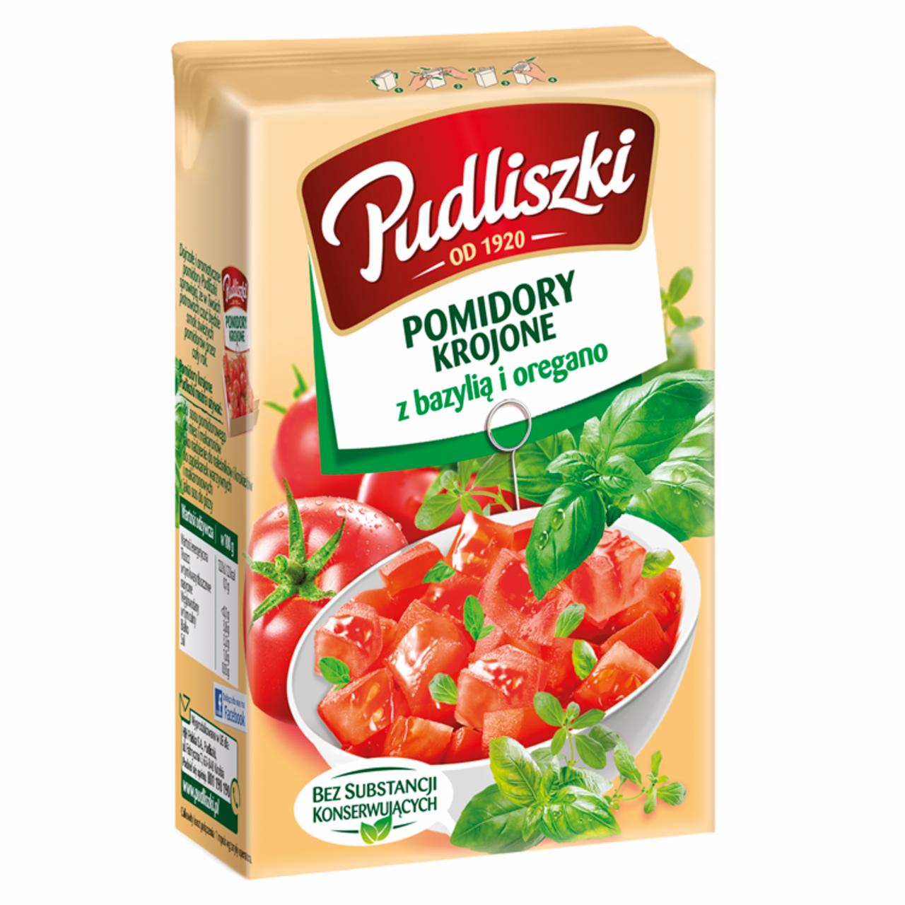 Zdjęcia - Pudliszki Pomidory krojone z bazylią i oregano 390 g