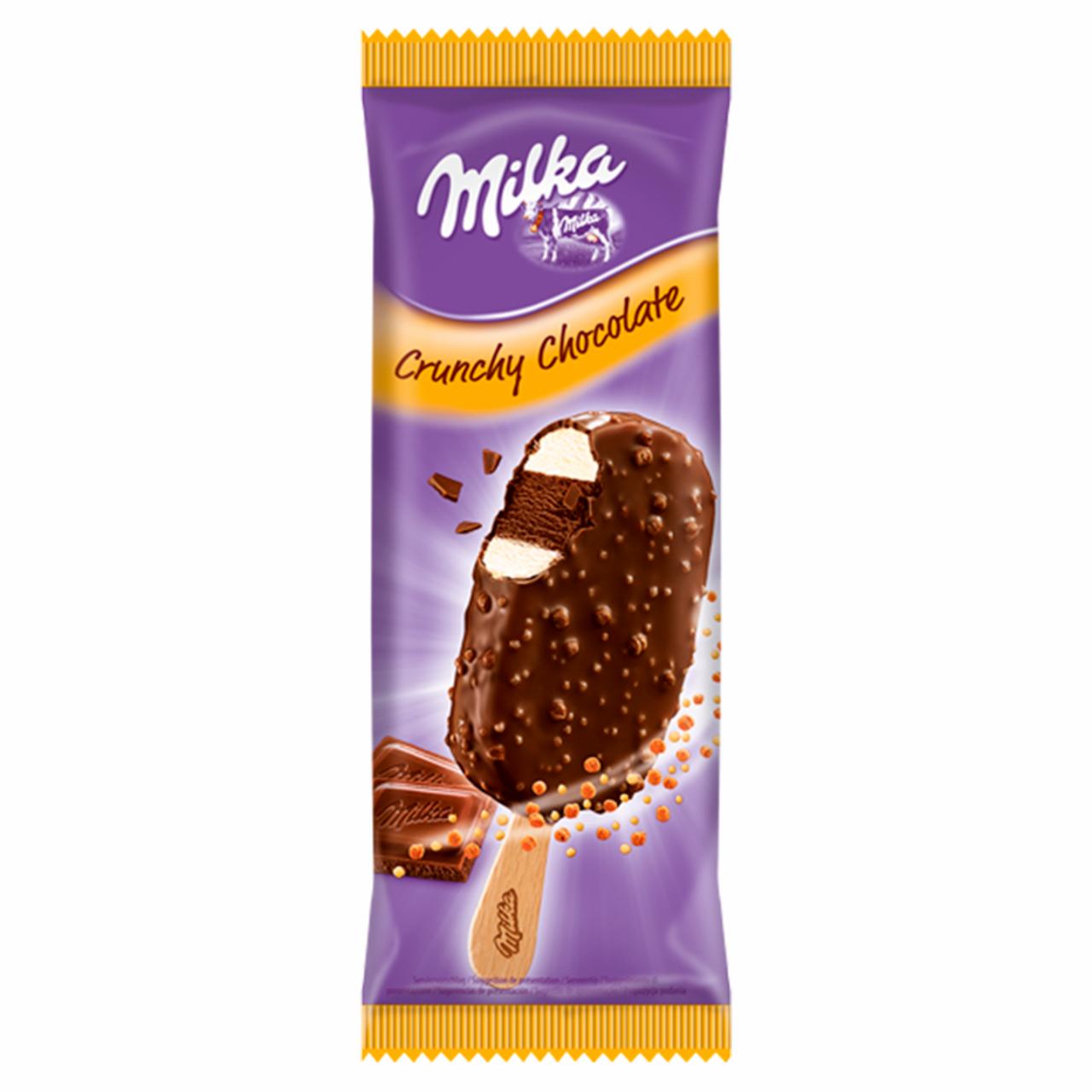 Zdjęcia - Milka Lody waniliowe i lody czekoladowe w polewie z czekolady mlecznej 110 ml