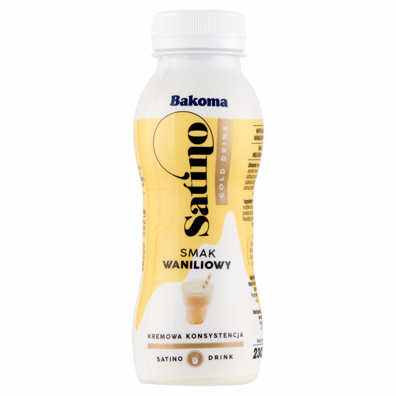 Zdjęcia - Bakoma Satino Gold Drink Napój mleczny smak waniliowy 230 g