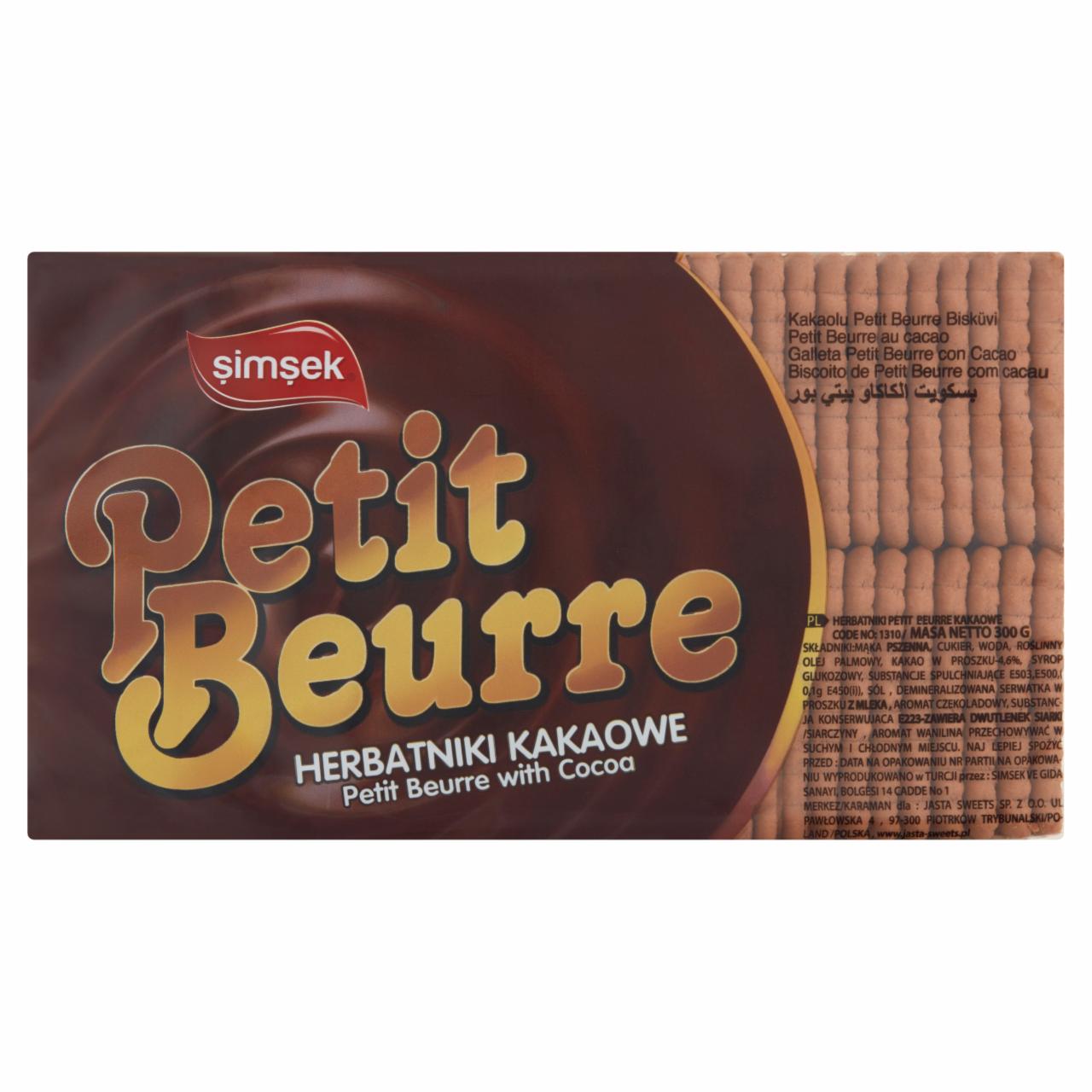 Zdjęcia - Simsek Herbatniki Petit Beurre kakaowe 300 g