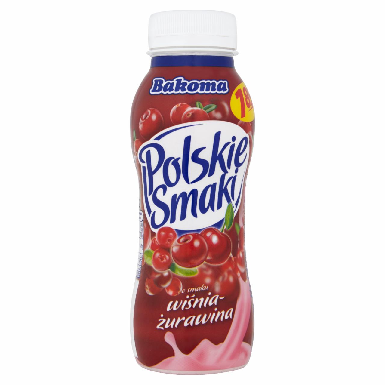 Zdjęcia - Bakoma Polskie Smaki Napój jogurtowy o smaku wiśnia-żurawina 250 g