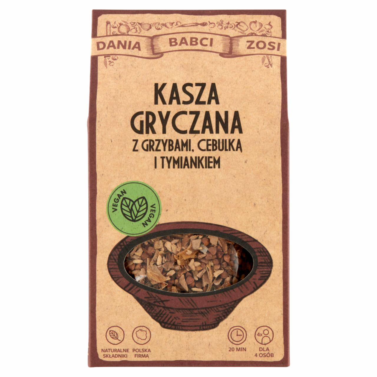 Zdjęcia - Dania Babci Zosi Kasza gryczana z grzybami cebulką i tymiankiem 250 g (2 x 125 g)