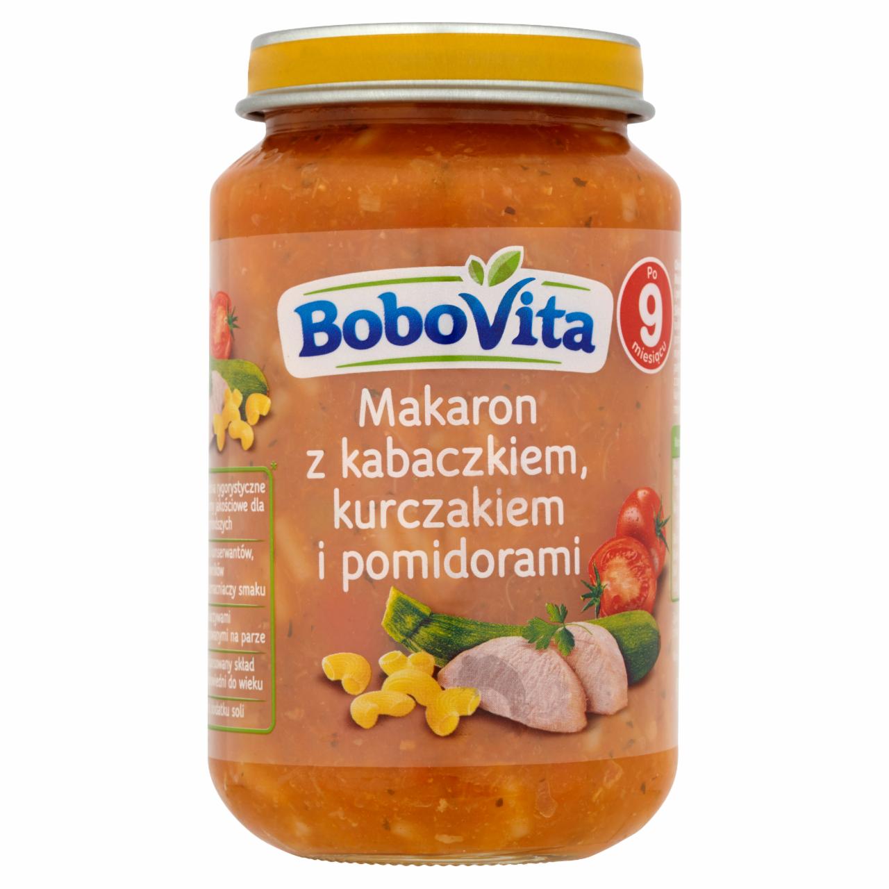 Zdjęcia - BoboVita Makaron z kabaczkiem kurczakiem i pomidorami po 9 miesiącu 190 g