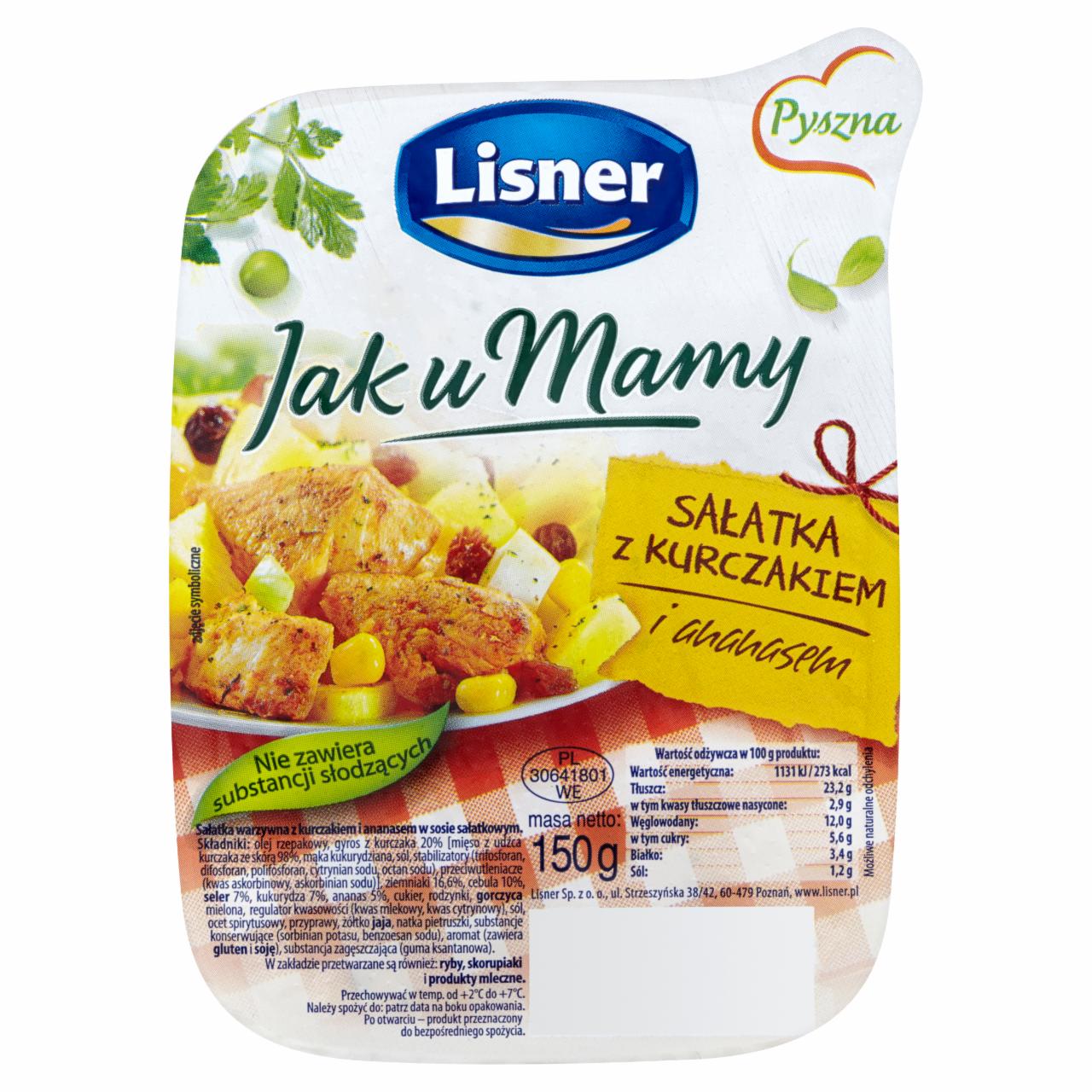 Zdjęcia - Lisner Jak u Mamy Sałatka z kurczakiem i ananasem 150 g