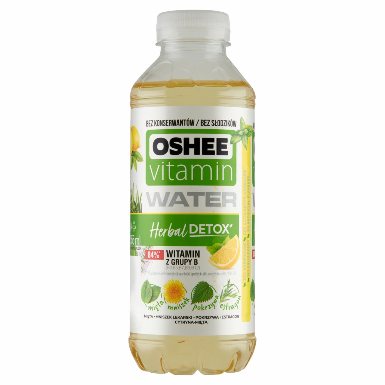 Zdjęcia - Oshee Vitamin Water Herbal Detox Napój niegazowany o smaku cytryny z miętą 555 ml
