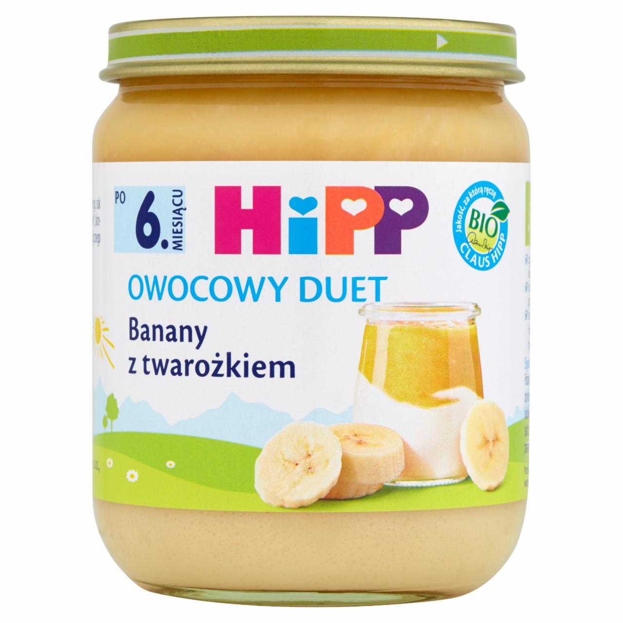 Zdjęcia - HiPP BIO Owocowy Duet Banany z twarożkiem po 6. miesiącu 160 g