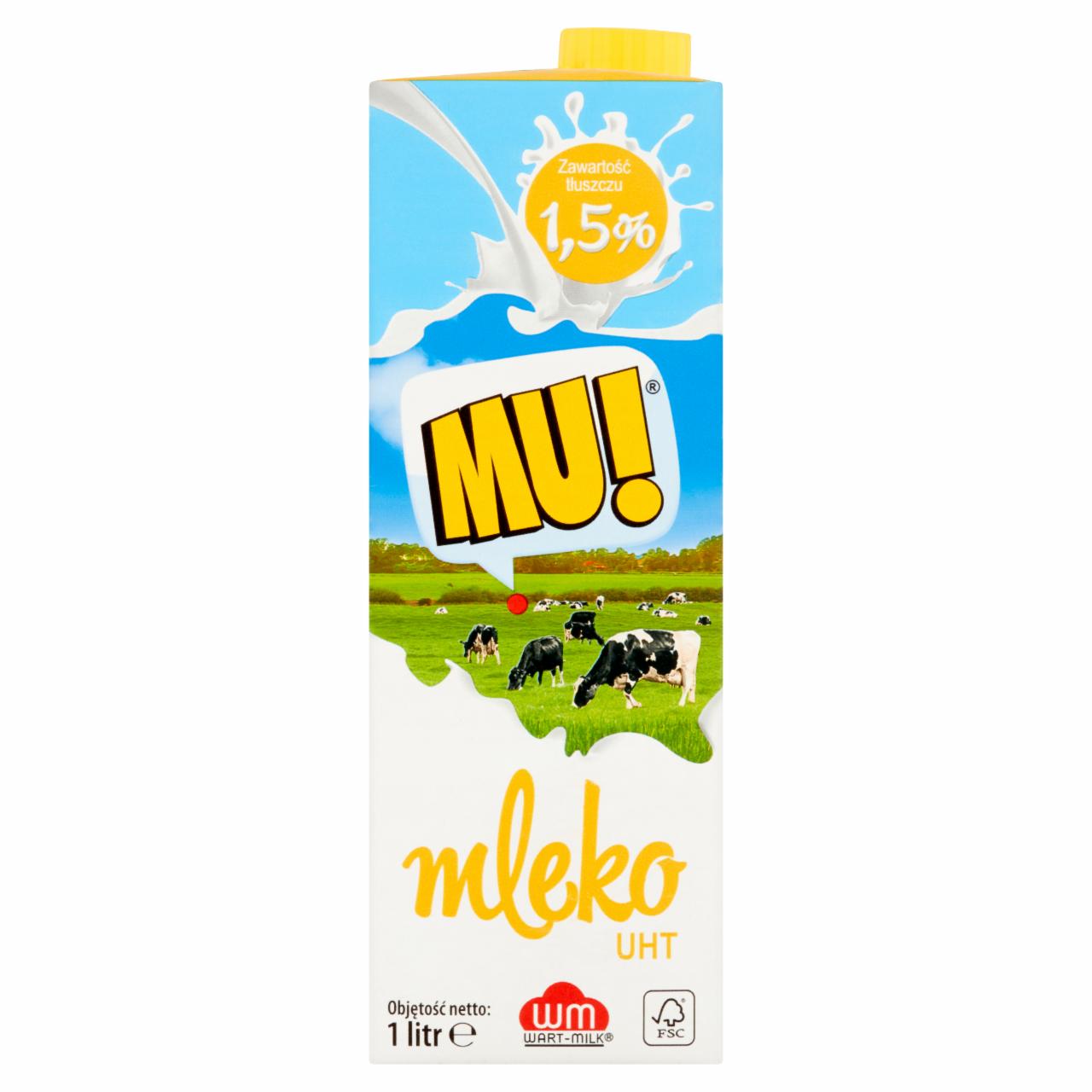 Zdjęcia - Mu! Mleko UHT 1,5% 1 l