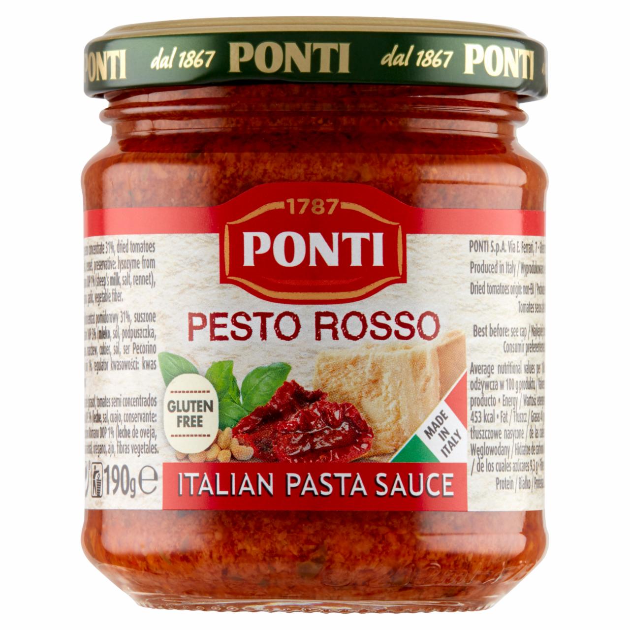 Zdjęcia - Ponti Sos pesto z pomidorami 190 g
