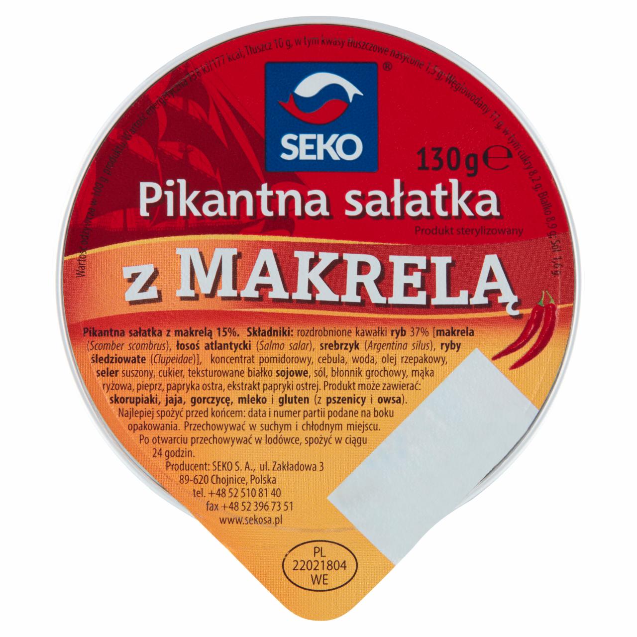 Zdjęcia - Seko Pikantna sałatka z makrelą 130 g